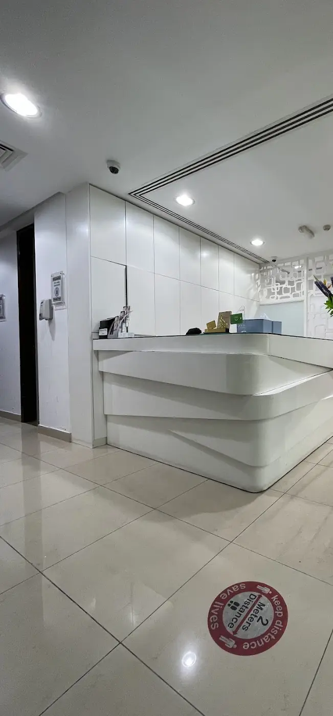 Reception desk at Bright White Dental Centre